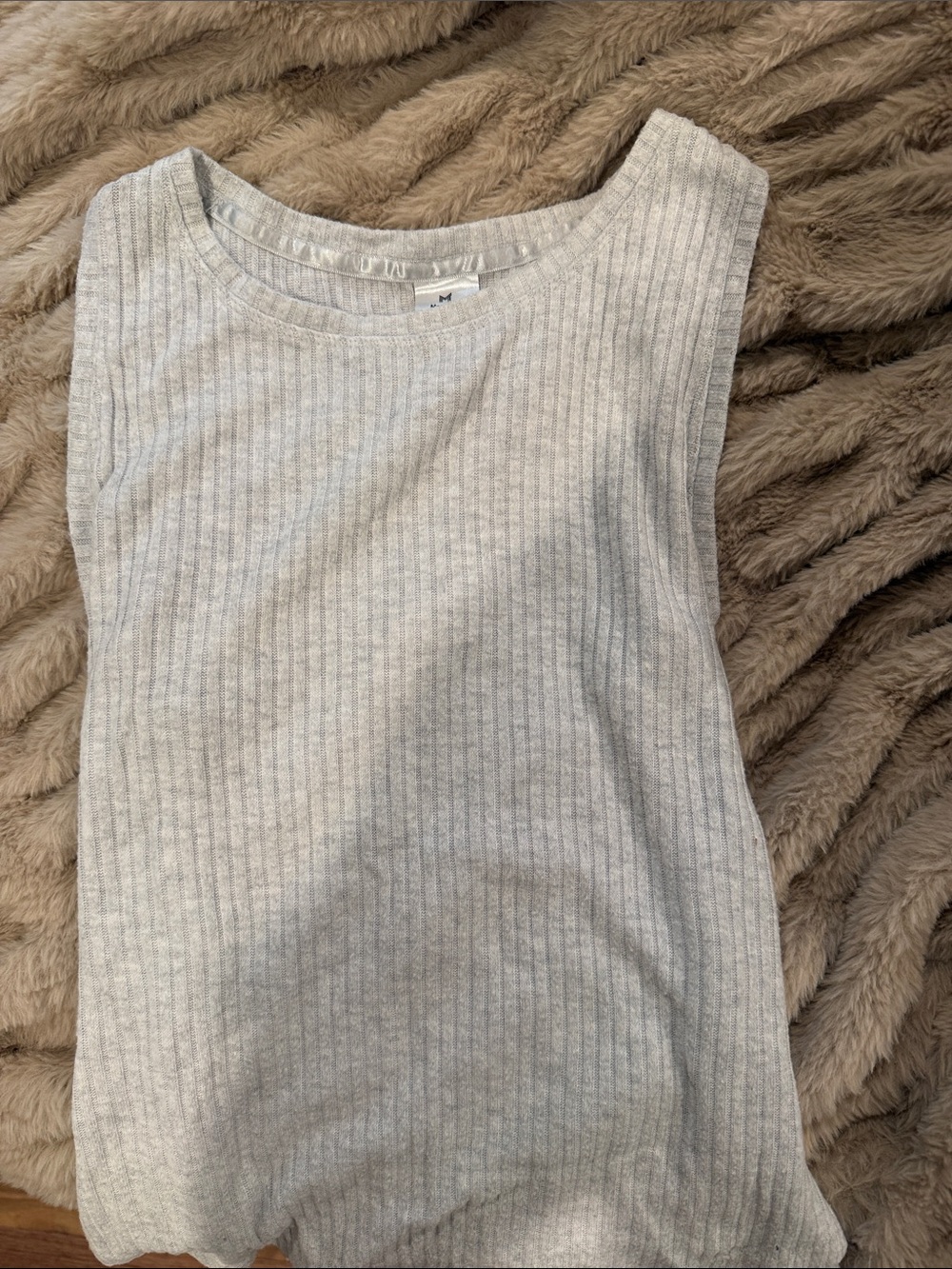 Light Gray Ribbed Tank Top